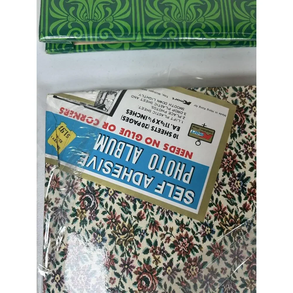 Vintage Photo Album Lot 6 Self-Adhesive Magnetic Floral Travel Kmart Sealed NOS